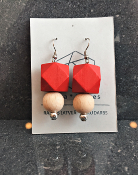 Geometric earrings - red